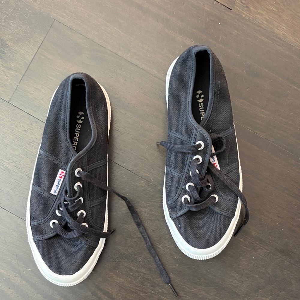 Superga Dark Canvas Lace-Up Shoes